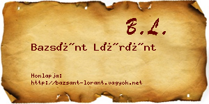 Bazsánt Lóránt névjegykártya