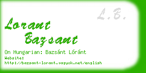 lorant bazsant business card